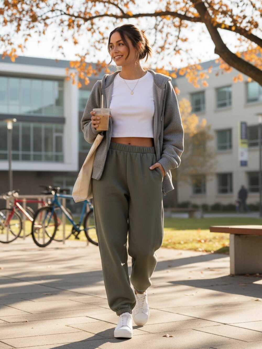 Edikted Saturn Oversize Sweatpants XL Green Baggy Streetwear Campus Lounge As-is